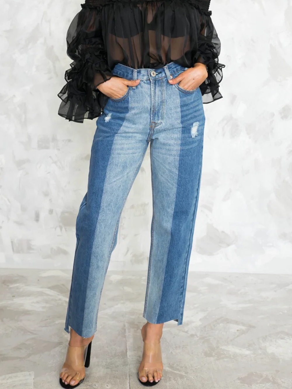 Two Faced Denim light wash jeans